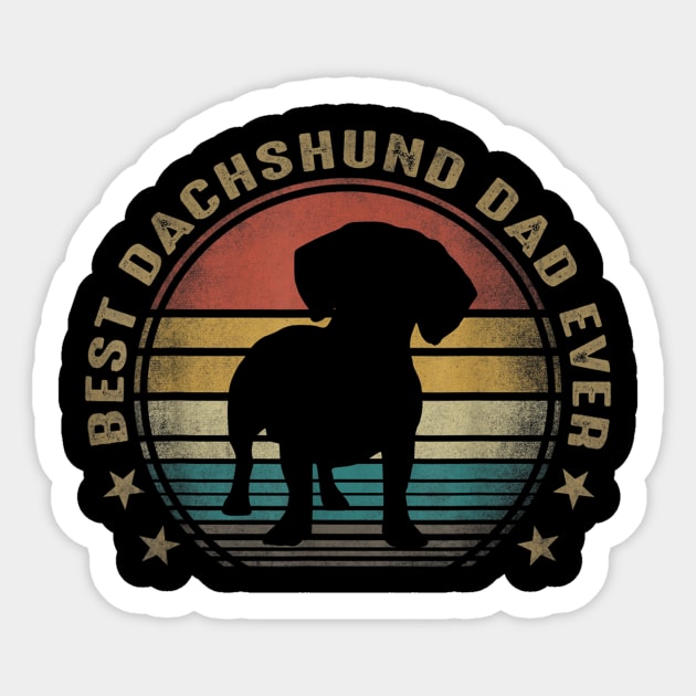 Best Dachshund Dad Ever Vintage Sticker by Xamgi